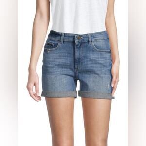 DL1961 Cecilia classic mid rise distressed denim jean shorts